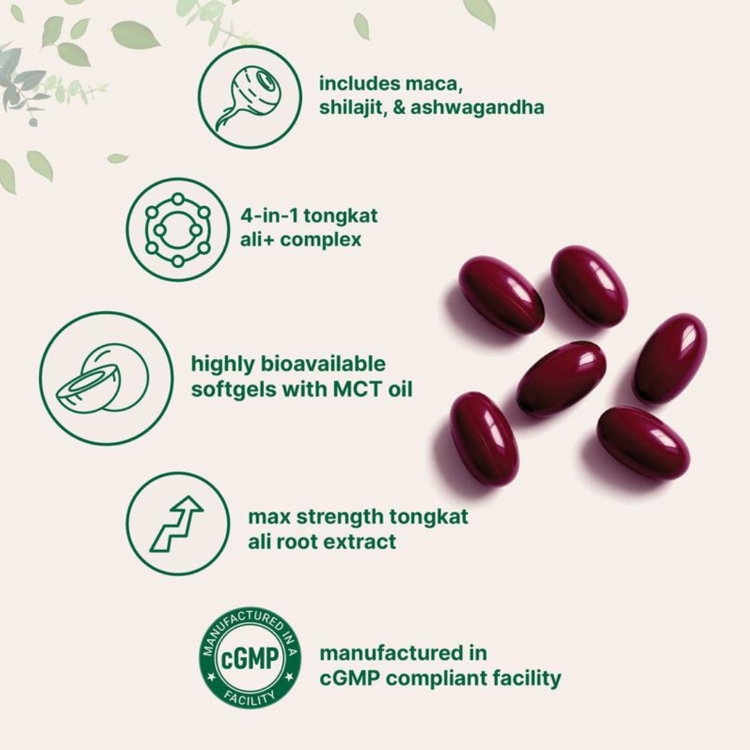 Tongkat Ali+ Maca, Shilajit, & Ashwagandha with MCT Oil